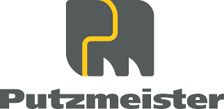 Grey and yellow stylized elephant logo with the word 'Putzmeister' underneath.